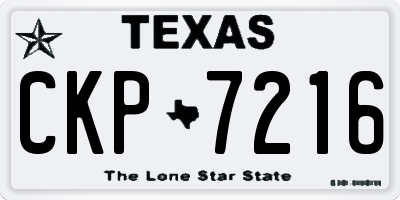 TX license plate CKP7216