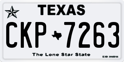 TX license plate CKP7263