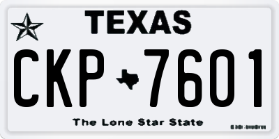 TX license plate CKP7601