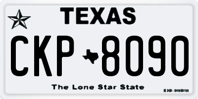 TX license plate CKP8090