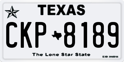 TX license plate CKP8189
