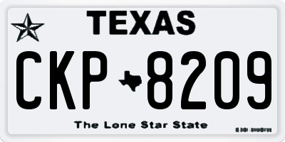 TX license plate CKP8209