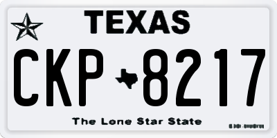 TX license plate CKP8217