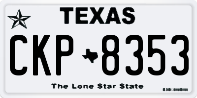 TX license plate CKP8353