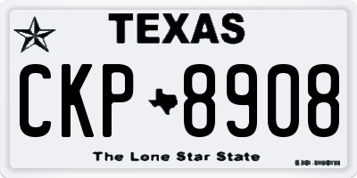 TX license plate CKP8908
