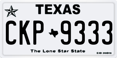 TX license plate CKP9333