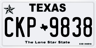 TX license plate CKP9838