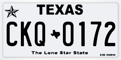 TX license plate CKQ0172