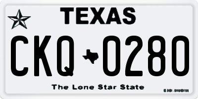 TX license plate CKQ0280