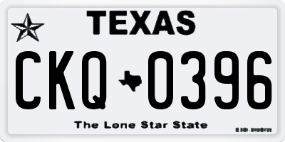 TX license plate CKQ0396