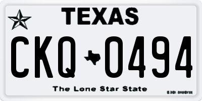 TX license plate CKQ0494