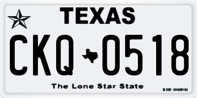 TX license plate CKQ0518