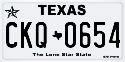 TX license plate CKQ0654