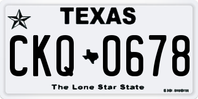 TX license plate CKQ0678