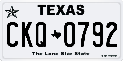TX license plate CKQ0792