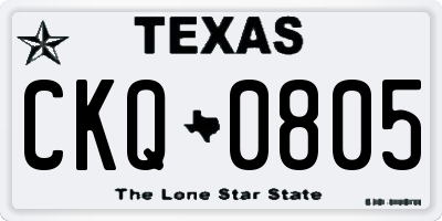 TX license plate CKQ0805