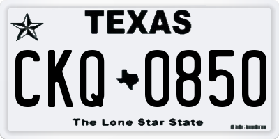 TX license plate CKQ0850