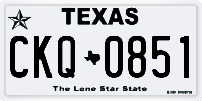 TX license plate CKQ0851