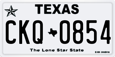 TX license plate CKQ0854