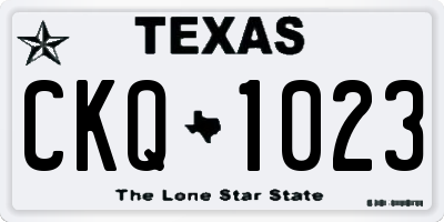 TX license plate CKQ1023