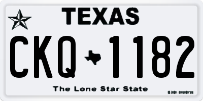 TX license plate CKQ1182