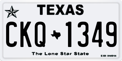 TX license plate CKQ1349