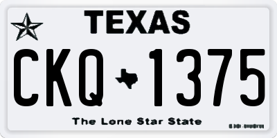 TX license plate CKQ1375