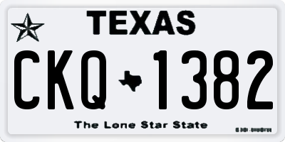 TX license plate CKQ1382