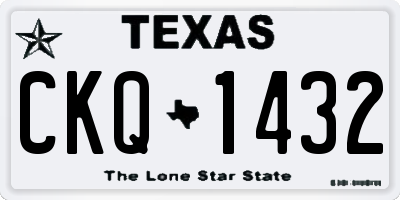 TX license plate CKQ1432
