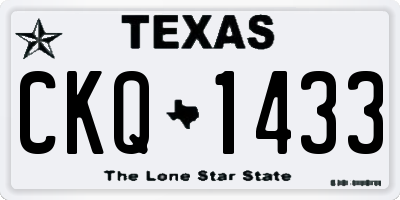 TX license plate CKQ1433
