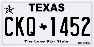 TX license plate CKQ1452