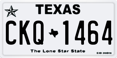 TX license plate CKQ1464