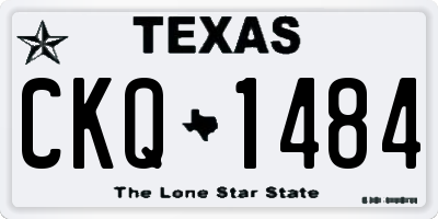 TX license plate CKQ1484