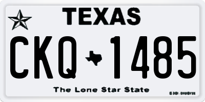 TX license plate CKQ1485