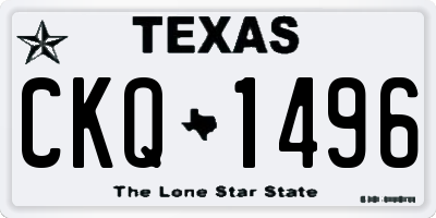 TX license plate CKQ1496