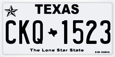 TX license plate CKQ1523