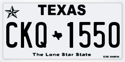 TX license plate CKQ1550