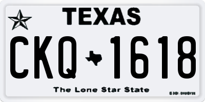 TX license plate CKQ1618