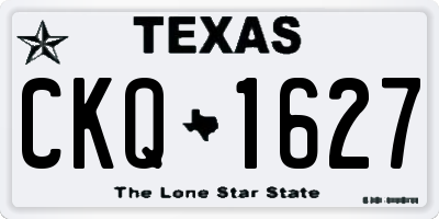 TX license plate CKQ1627
