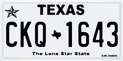 TX license plate CKQ1643