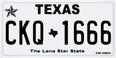 TX license plate CKQ1666
