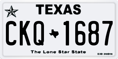 TX license plate CKQ1687