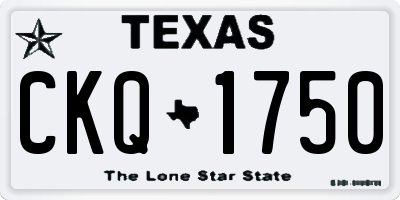 TX license plate CKQ1750