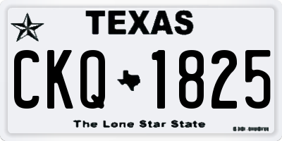TX license plate CKQ1825