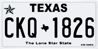 TX license plate CKQ1826