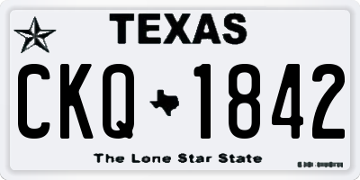 TX license plate CKQ1842