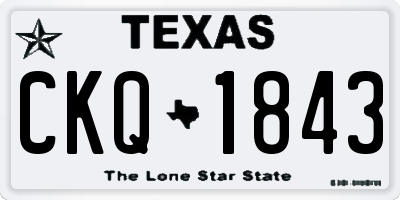 TX license plate CKQ1843