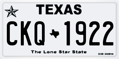 TX license plate CKQ1922