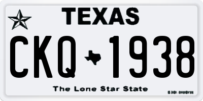 TX license plate CKQ1938