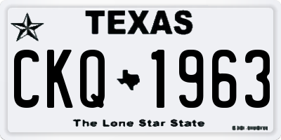 TX license plate CKQ1963